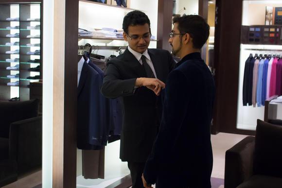 Brands such as Ermenegildo Zegna are attracting the young and the wealthy in India. (Photo by Alys Francis)