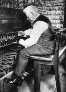 Jef Denyn playing the carillon in the Saint Rombouts tower, Mechelen, ca. 1920 (boximagecaption)