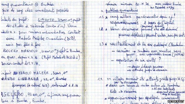 Notebook Dr. Peter Piot 1976.