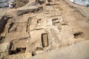 This is The Greyfriars archaeological dig July 2013. Credit: University of Leicester, UK