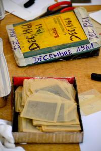 Negatives from Malian photographer Abdourahmane Sakaly's collection being processed for Michigan State University's Archive of Malian Photography. Credit:  Michigan State University