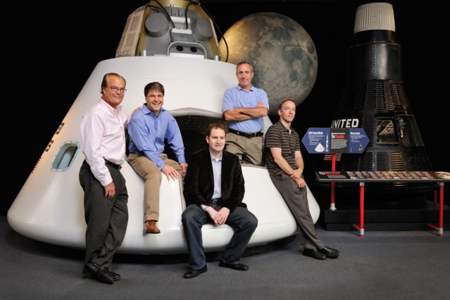 The DataXu founding team: (from left) Bruce Journey, Sandro Catanzaro, Bill Simmons, Gerard Keating (executive vice president of products and an early team member), and Mike Baker. Credit: MIT